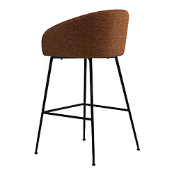 Moloo CHLOE-Fauteuil de bar en tissu Luxury Terracotta et métal noir (x2)