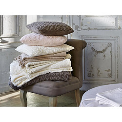 Atmosphera, Createur D'Interieur Coussin déhoussable fourrure bouclée 45x45 cmCharme - taupe - Atmosphera