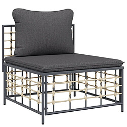 Maison Chic Salon de jardin 6 pcs + coussins - Mobilier/Meubles de jardin - Table et chaises d'extérieur anthracite résine tressée -MN20259 pas cher