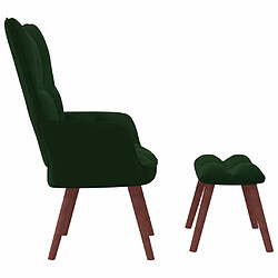 Avis Maison Chic Chaise de relaxation | Fauteuil relax avec repose-pied Vert foncé Velours -GKD83195