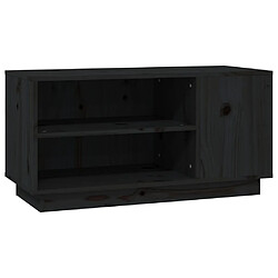 vidaXL Meuble TV Noir 80x35x40,5 cm Bois de pin massif