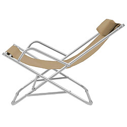 Avis vidaXL Chaises inclinables de terrasse lot de2 Acier Taupe