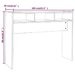 vidaXL Table console gris béton 105x30x80 cm bois d'ingénierie pas cher