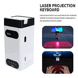 Avis Universal Mini projection sans fil Bluetooth clavier laser virtuel avec fonction souris clavier pour PC téléphone portable iPad tablette PC portable | Clavier(blanche)