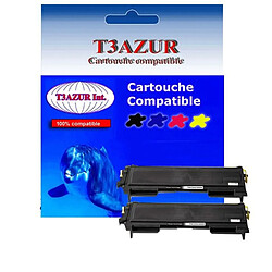 2 Toners Laser compatibles pour Brother DCP2010, DCP7010, TN2000, TN2005 - T3AZUR