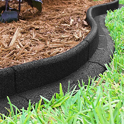 Technoflex Bordure de jardin en caoutchouc recyclé noir Unitaire.