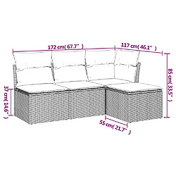 Avis Maison Chic Salon de jardin 4 pcs avec coussins | Ensemble de Table et chaises | Mobilier d'Extérieur noir résine tressée -GKD44112