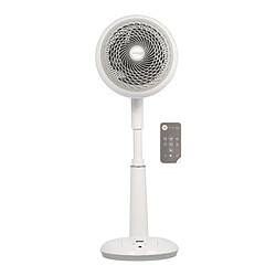 Iris Ohyama Woozoo ® by Ohyama, Ventilateur sur pied puissant et silencieux, Télécommande, minuterie, oscillation multidirectionnelle - Woozoo STF-DC - Blanc, Surface de 49 m²