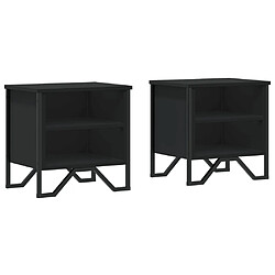 vidaXL Tables de chevet 2 pcs noir 40x30x40 cm bois d'ingénierie