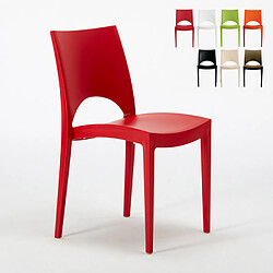 24 Chaises Paris Grand Soleil en polypropylène Restaurant bar café promo stock, Couleur: Rouge