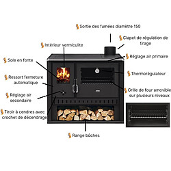 Interstoves Cuisinière à bois GT FI S DR | sortie côté droit - Acier