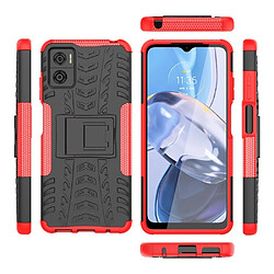 Htdmobiles Coque pour Motorola Moto E22 / E22i - housse etui rigide anti choc + film ecran - ROUGE