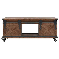 Maison Chic Tabls basse,Table Console pour salon Bois de sapin massif 91 x 51 x 38 cm Marron -MN45327