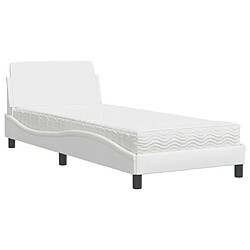 Vidaxl Lit avec matelas blanc 80x200 cm similicuir