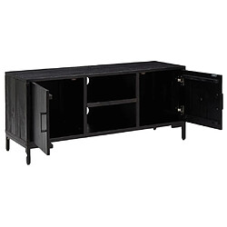 Avis vidaXL Meuble TV Noir 110x35x48 cm Bois de pin massif