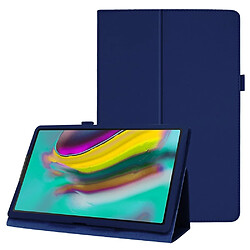 Etui en PU texture litchi avec support bleu foncé pour votre Samsung Galaxy Tab A 10.1 (2019) SM-T515