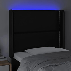 Acheter Maison Chic Tête de lit scandinave à LED,meuble de chambre Noir 83x16x118/128 cm Similicuir -MN66985