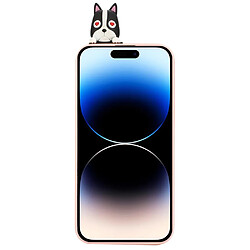 Coque en silicone Motif de dessin animé 3D, anti-chutte, anti-goutte pour votre iPhone 14 Pro - chien mignon