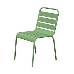 Mes Ensemble table de jardin 110 cm + 4 chaises en métal vert - BACA pas cher