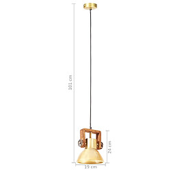 vidaXL Lampe suspendue industrielle 25 W Laiton Rond 19 cm E27 pas cher