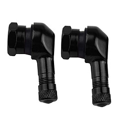 2 Paire de Tige De Soupape de Roue de Moto 90 Degrés Angle sans Fuite Anti-Capuchon Tige Valve Pneu Tubeless pour Moto Or/Noir