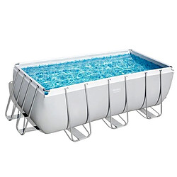 Bestway Piscine tubulaire rectangle power steel 4.12 x 2.01 x h.1.22 m - filtre à sable