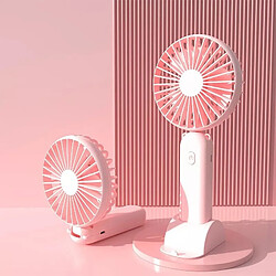 (Rose) Mini Ventilateur de Bureau Portatif à Main Refroidisseur à 3 Vitesses Usb Rechargeable