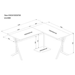 Acheter Bureau d'angle POLLUX, noyer / argent hjh OFFICE