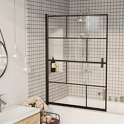 vidaXL Cabine de douche ESG 100x140 cm Noir