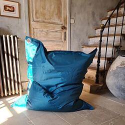 Jardindeco Grand coussin uni Maxi Bleu canard.