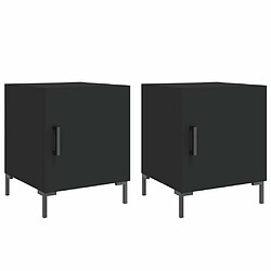 Maison Chic Lot de 2 Tables de chevet - Tables de Nuit noir 40x40x50 cm bois d’ingénierie