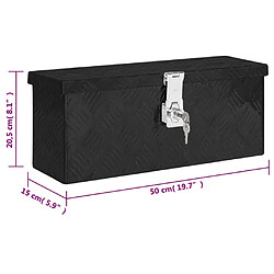 vidaXL Boîte de rangement Noir 50x15x20,5 cm Aluminium pas cher