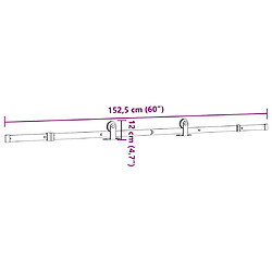 vidaXL Kit de quincaillerie de porte coulissante 152,5 cm acier noir pas cher