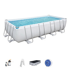 Bestway Piscine tubulaire rectangle power steel 5.49 x 2.74 x h.1.22 m - filtre à sable