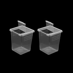 2x Plastique Transparent Insecte Araignée Habitat Alimentation Boîte Conteneur 8x8x11 Cm