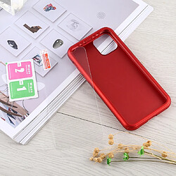 Wewoo Coque Rigide Pour iPhone 11 de protection pleine couverture PC avec antichoc PC film en verre trempé rouge pas cher