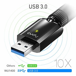 Avis Cudy WU1400 Adaptateur réseau USB 3.0 AC1300 Wi-Fi double bande - Jusqu'à 867 Mbps en 5 GHz - Antenne à gain élevé