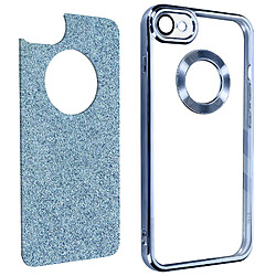 Avizar Coque iPhone SE 2020 Paillette Bleu