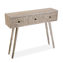 Versa Meuble d'entrée étroit, Table console Anish 97x25x81,5cm,Bois, Marron et gris