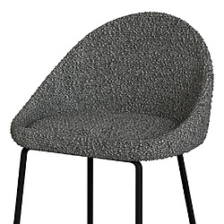 Avis Rendez Vous Deco Chaise de bar mi-hauteur Misty effet laine bouclette grise 65 cm (lot de 2)