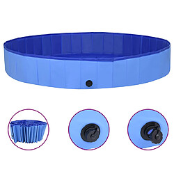 vidaXL Piscine pliable pour chiens Bleu 300x40 cm PVC