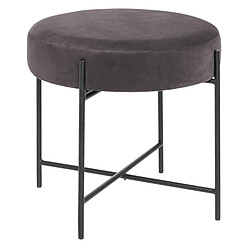 Atmosphera, Createur D'Interieur Tabouret Velours Arty Gris - Atmosphera 