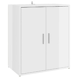 Acheter vidaXL Armoire à chaussures Blanc brillant 60x35x70 cm Bois ingénierie