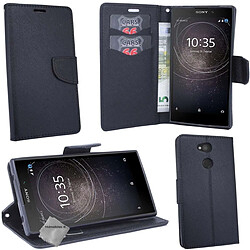 Htdmobiles Housse etui portefeuille pour Sony Xperia XA2 + film ecran - NOIR / NOIR