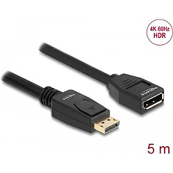 Delock - DisplayPort-Verlängerungskabel - DisplayPort (M) zu DisplayPort (W) - DisplayPort 1,2 - 5,0m - unterstützt 4K 60 Hz (3840 x 2160) - Schwarz (80004)