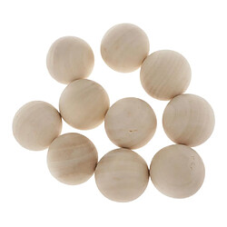 Acheter 10/20 Pièces En Vrac Perles En Bois Rondes En Vrac Entretoise Pour Bijoux Art Artisanat 50 MM