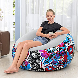 Fauteuil Gonflable Bestway 112x112x66 cm Surface Floquée Douce et Confortable Pratique Design Imprimé Floral