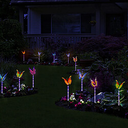 led alimenté solaire papillon lumières jardin yard lampe décor orange