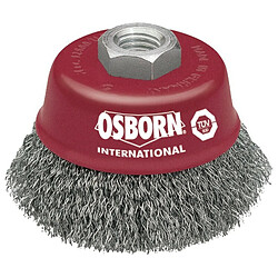 Osborn Brosse boisseau pour meuleuse - d75 mm-m 4 x 2 fils ondulés 0,30 mm, rouge