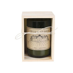 The Home Deco Factory Bougie senteur bois de Santal en coffret oenologie Château vin rouge.